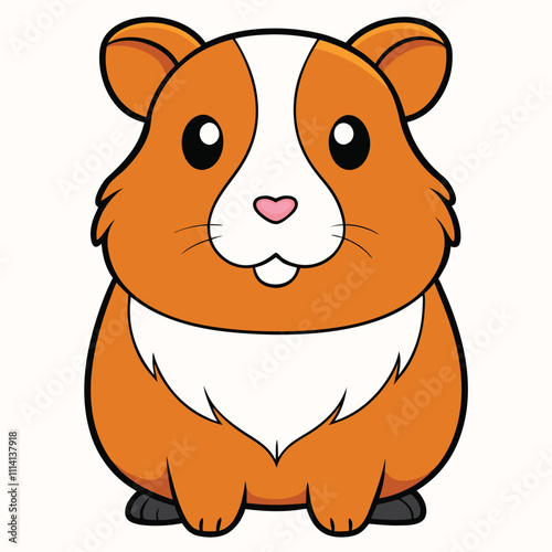 Guinea pig animal flat vector illustration on white background.