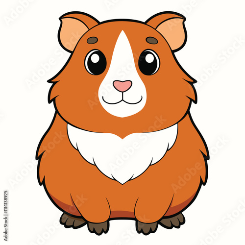 Guinea pig animal flat vector illustration on white background.