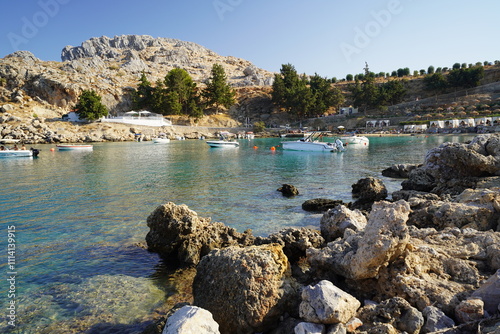 Fototapeta Naklejka Na Ścianę i Meble -  Saint Paul bay , rocky creek with blue water