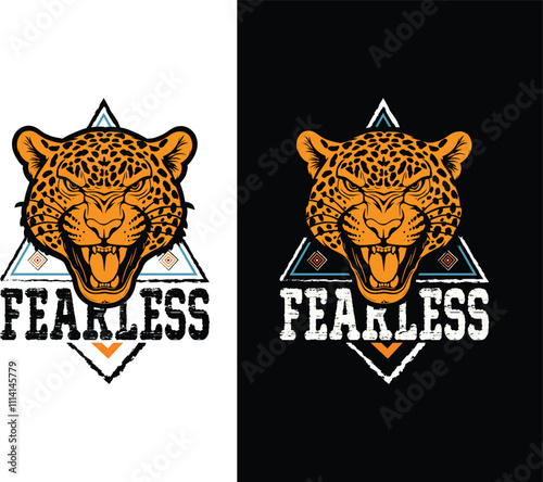 illustration of a fearless leopard