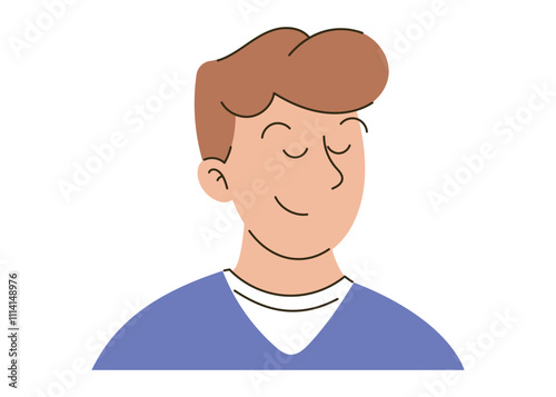 Portrait vector flat cartoon isolated illustration of a smiling medical professional, showcasing a calm and approachable demeanor. Funny male doctor.