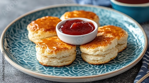 Warm biscuits with apple butter