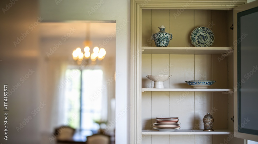 Inside the wooden kitchen with antique wooden cabinets and vintage style decorations. Inside the wooden kitchen with antique wooden cabinets and vintage style decorations.