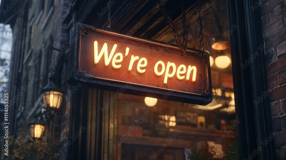 A neon sign for a cafe is lit up in the rain A neon sign for a cafe is lit up in the rain