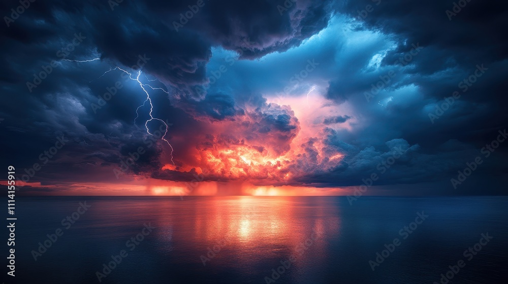 Dramatic clouds with lightning Dramatic clouds with lightning