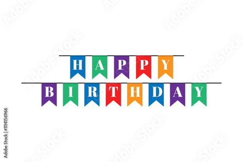 happy birthday bunting flag banner background 