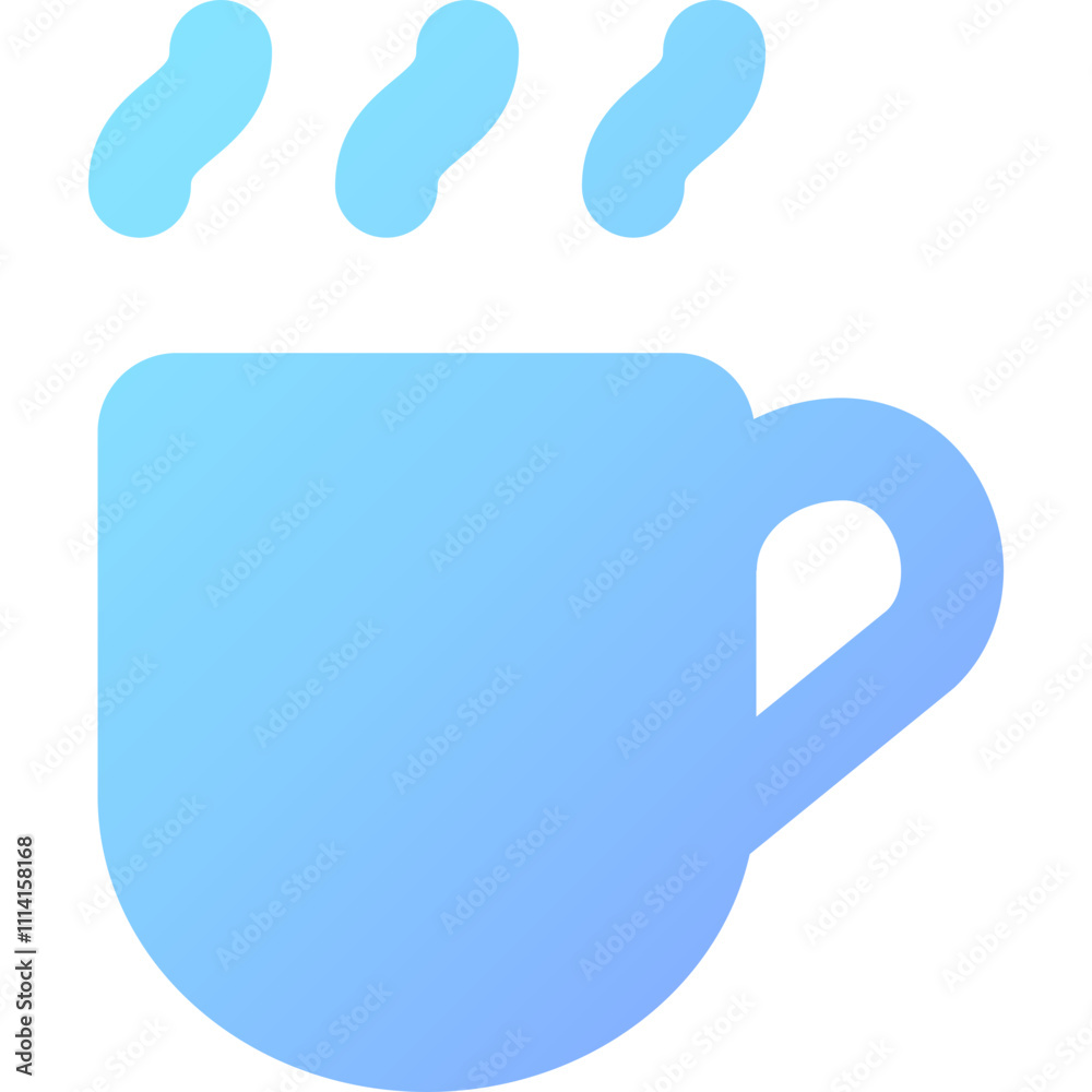 Colorful cup icon with steam representing warmth and comfort in a cozy beverage setting Colorful cup icon with steam representing warmth and comfort in a cozy beverage setting