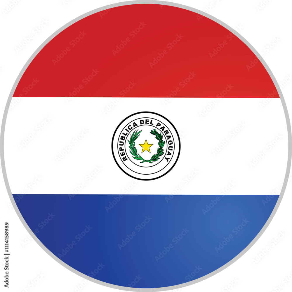 Fototapeta premium Paraguay Round Flag Vector