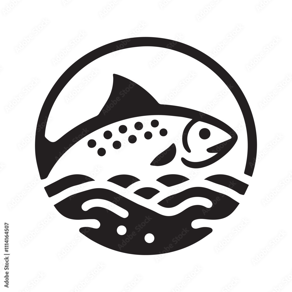 2d salmon logo on white background 2d salmon logo on white background