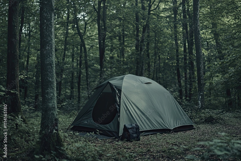 camping tent in the forest camping tent in the forest