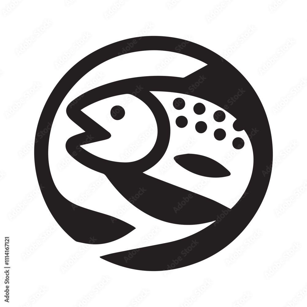 2d salmon logo on white background 2d salmon logo on white background