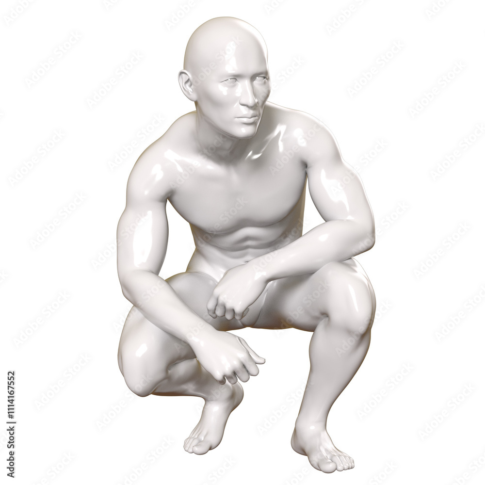 Fototapeta premium 3d human figure Mannequin with a body 3D Render isolated illustration
