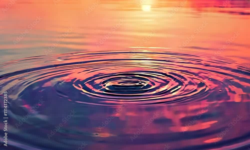 Sunset Serenity: Concentric Circles of Tranquility on a Still Water Surface Sunset Serenity: Concentric Circles of Tranquility on a Still Water Surface