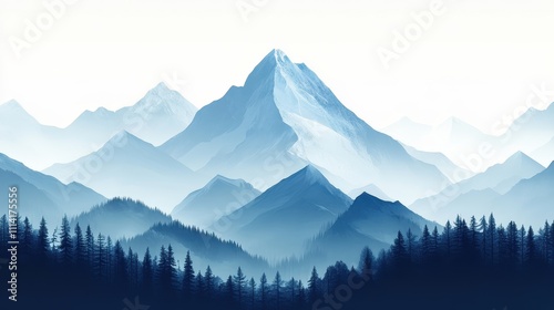 Mountain outdoors nature white background.