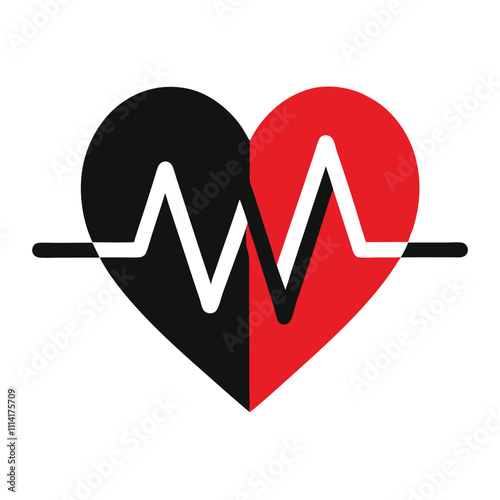 Pulse Line Heartbeat Icon Vector Illustration Design