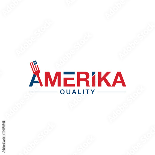 logo letter Amerika Quality Food restaurant vector 