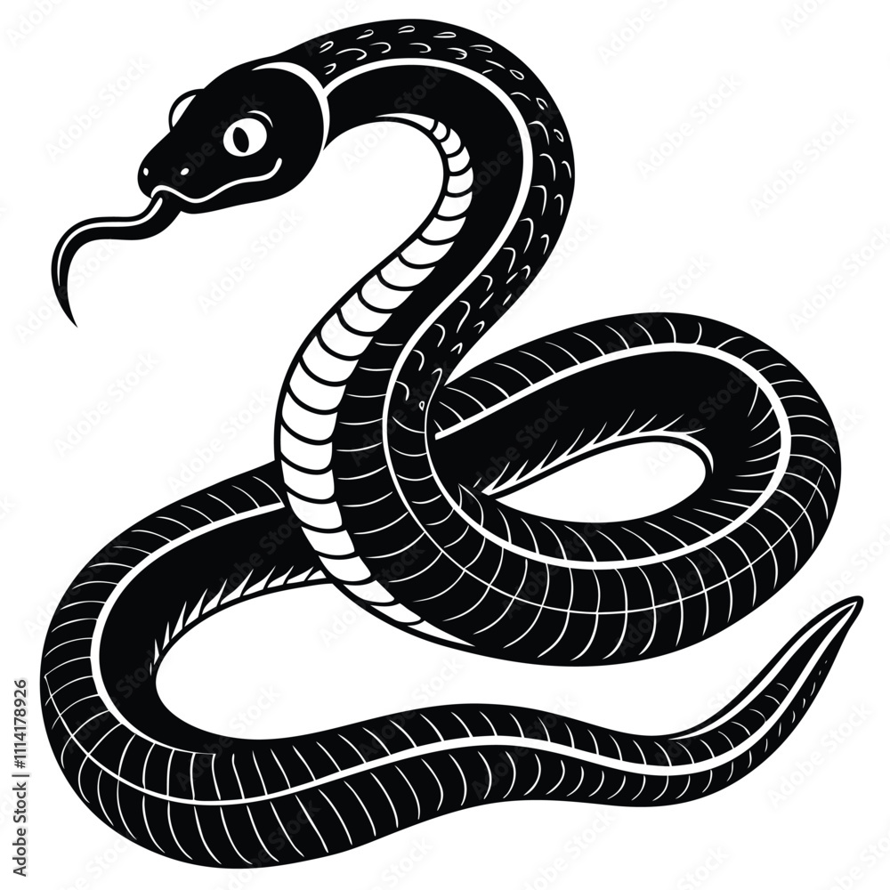 Black Snake Icon Logo Vector Illustration for Graphic Design Black Snake Icon Logo Vector Illustration for Graphic Design