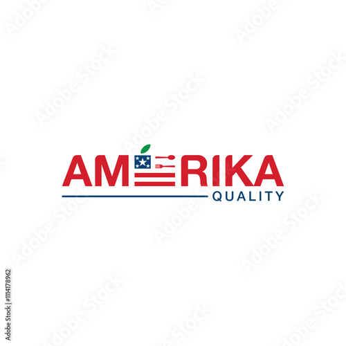 logo letter Amerika Quality Food restaurant vector 