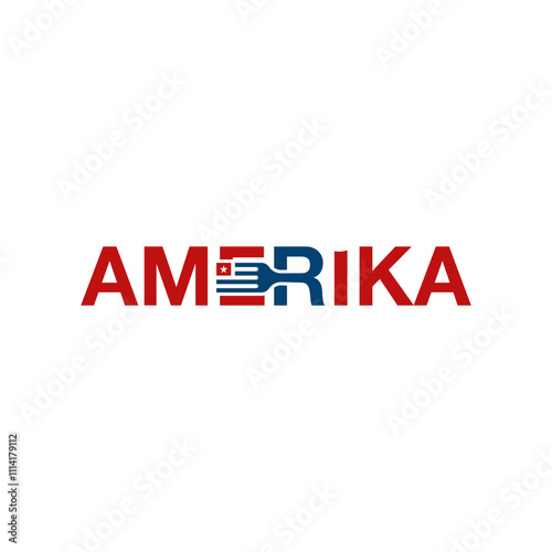 logo letter Amerika Quality Food restaurant vector 