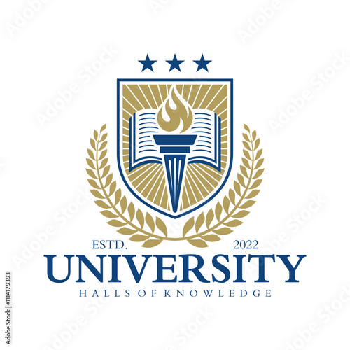 University and College School Crests and Logo Emblem Vector Template