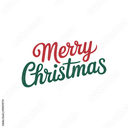 Merry Christmas lettering typography winter holiday design and color gift, snowflakes, snow, Vector illustration.