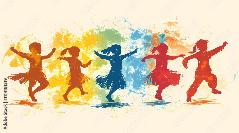 Illustration. Children dancing Illustration. Children dancing