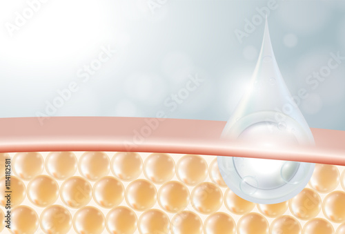 illustration of a serum that penetrates the layers of the skin