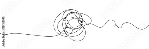hand-drawn scribbles of tangled intertwined lines in different shapes and size. editable line. adjusta ble stroke width on white background.