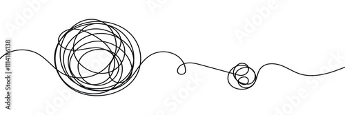 hand-drawn scribbles of tangled intertwined lines in different shapes and size. editable line. adjusta ble stroke width on white background.