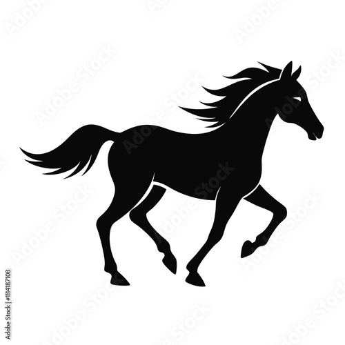 Vector Illustration of Running-Style Horse Icon