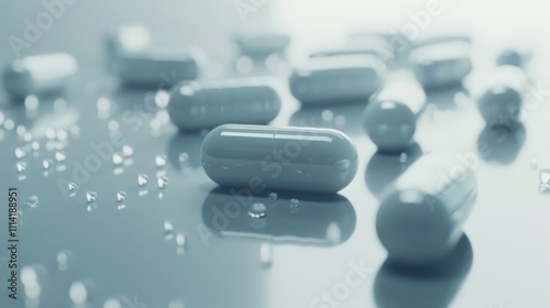 Antidepressants Concept Pills on the Neutral Background