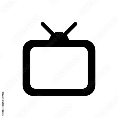 Television icon flat color. TV icon.