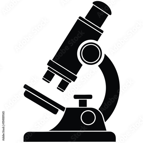 Modern Microscope Silhouette Vector Illustration