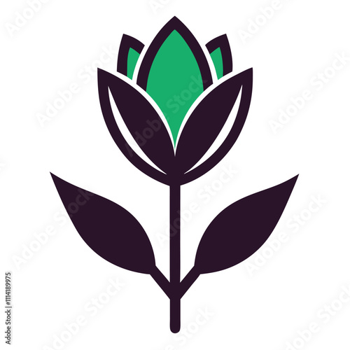 Elegant Tulip Flower Logo Icon Vector Illustration