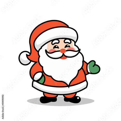 Cute Cartoon Santa Claus Illustration for Christmas