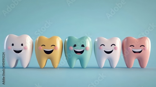 Friendly Cartoon Characters Representing Different Teeth photo