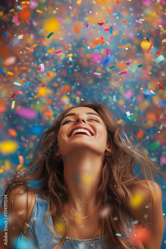  woman celebrating her achievements and happiness