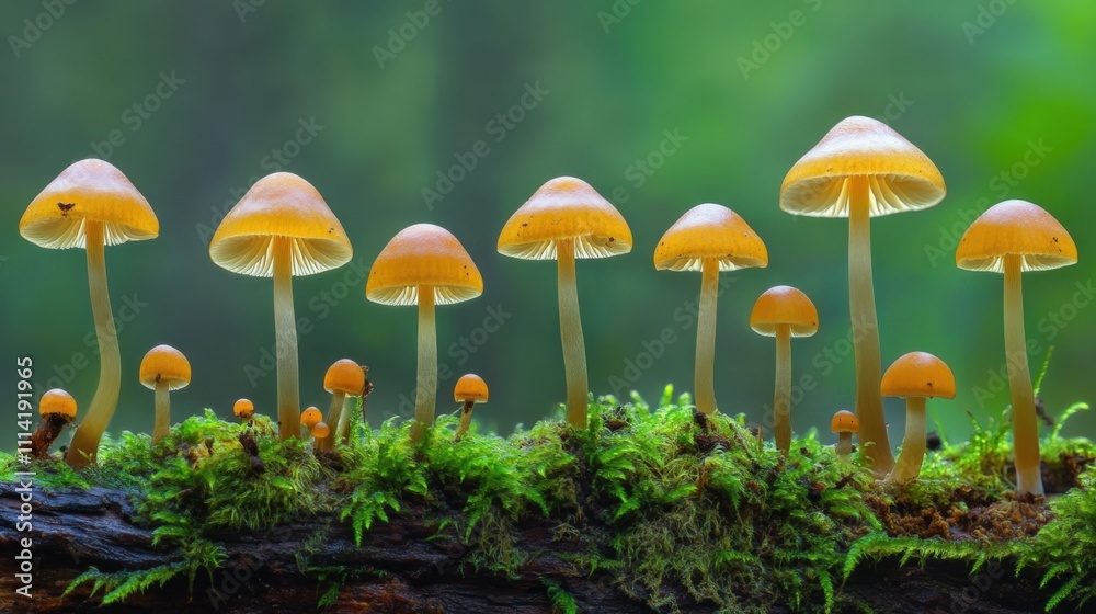 Fototapeta premium Wild mushroom foraging in the forest