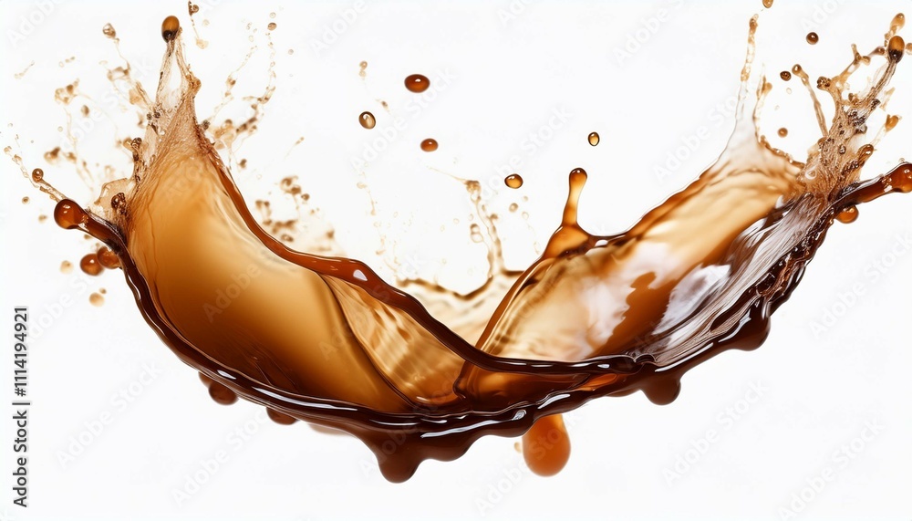 realistic coffee splash stain on white background transparent png