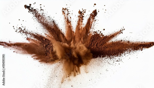 coffee powder burst on white background transparent png background