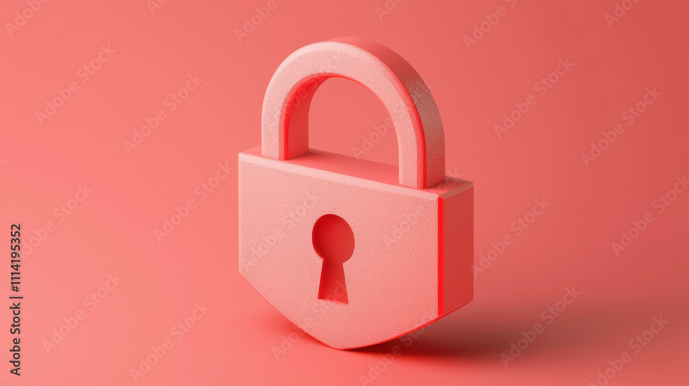Cybersecurity Data Protection concept. 3D illustration of pink padlock symbolizing security and protection Cybersecurity Data Protection concept. 3D illustration of pink padlock symbolizing security and protection
