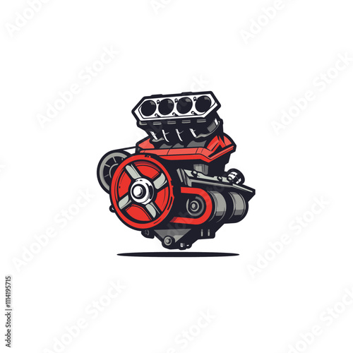 Car engine flat vector design