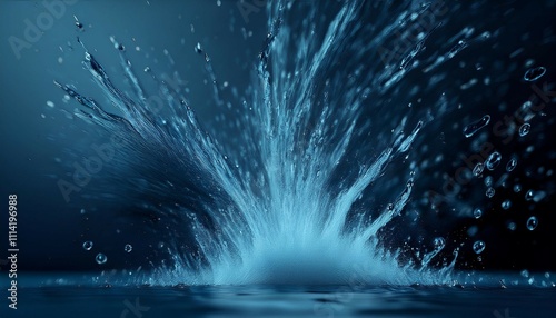 blur defocus image of water hit wall ground explode into drop droplet amount water attack impact and fluttering in air explosion stop motion freeze shot