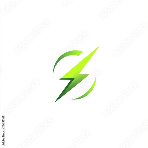 Free Download Green lightning bolt logo in a circle. - GFXLoad