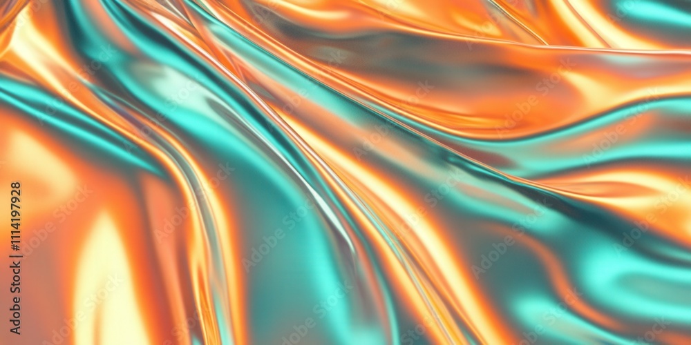 Holographic background with orange and teal gradients smooth futuristic texture glossy abstract design even studio lighting with soft shadows Holographic background with orange and teal gradients smooth futuristic texture glossy abstract design even studio lighting with soft shadows