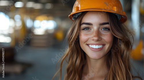 Construction Worker with Safety Helmet AI generated