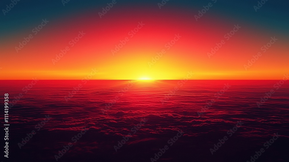 Fototapeta premium Breathtaking Orange and Blue Sunset Over Calm Ocean Waves