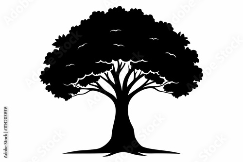 Simple Black Tree Treasures Silhouette Vector Art
