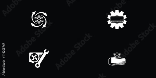 Air Conditioner Repair Logo Design Template Vector Design Illustration.