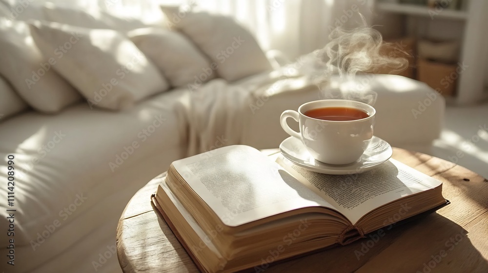 Cozy Morning: A Cup of Tea and a Book Cozy Morning: A Cup of Tea and a Book
